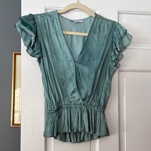 Karina Grimaldi Seafoam Ruffle Blouse